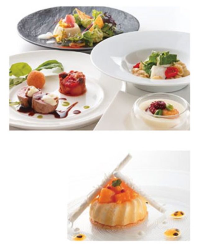 画像: ◆ランチ ・トウモロコシのパンナコッタと海老・アボカドのタルタル 京水菜のサラダ ・ヴィシソワーズに浮かべた蛸と空豆 バジルのアクセント ・鱧のコンフィと万願寺唐辛子のパスタ 山科茄子の香りを添えて ・仔牛ロース肉のオイルバス 夏野菜のカポナータ ・パン ・コーヒー または 紅茶 ◆デザート ・マンゴーのクグロフフロマージュ