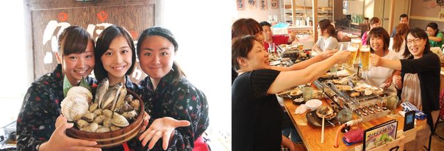 画像2: “海女ちゃん”のサーブで楽しむ、海鮮浜焼食べ放題!