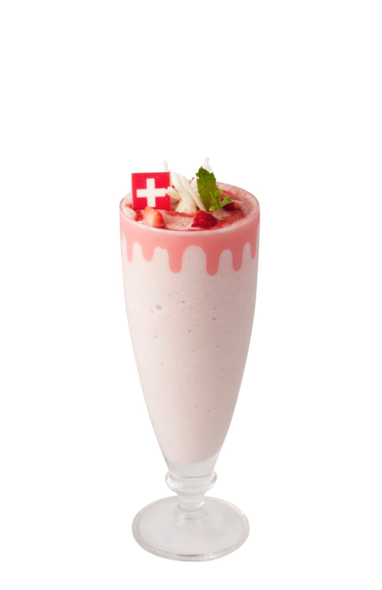 画像: リンツ・ホワイトチョコレートストロベリーアイスドリンク(グラス仕様)