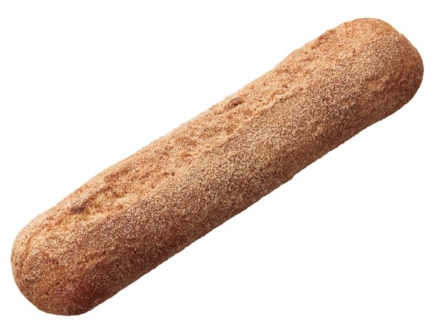画像: ・メープルスティック シナモン(140円) 外はさっくり、中はふんわりとしたケーキ生地でメープルペーストを包み、香り高いシナモンシュガーをまぶしました。