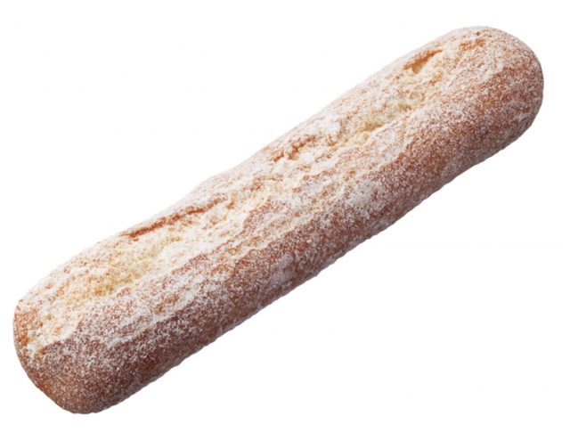 画像: ・メープルスティック シュガー(140円) 外はさっくり、中はふんわりとしたケーキ生地でメープルペーストを包み、きめ細やかなシュガーをまぶしました。
