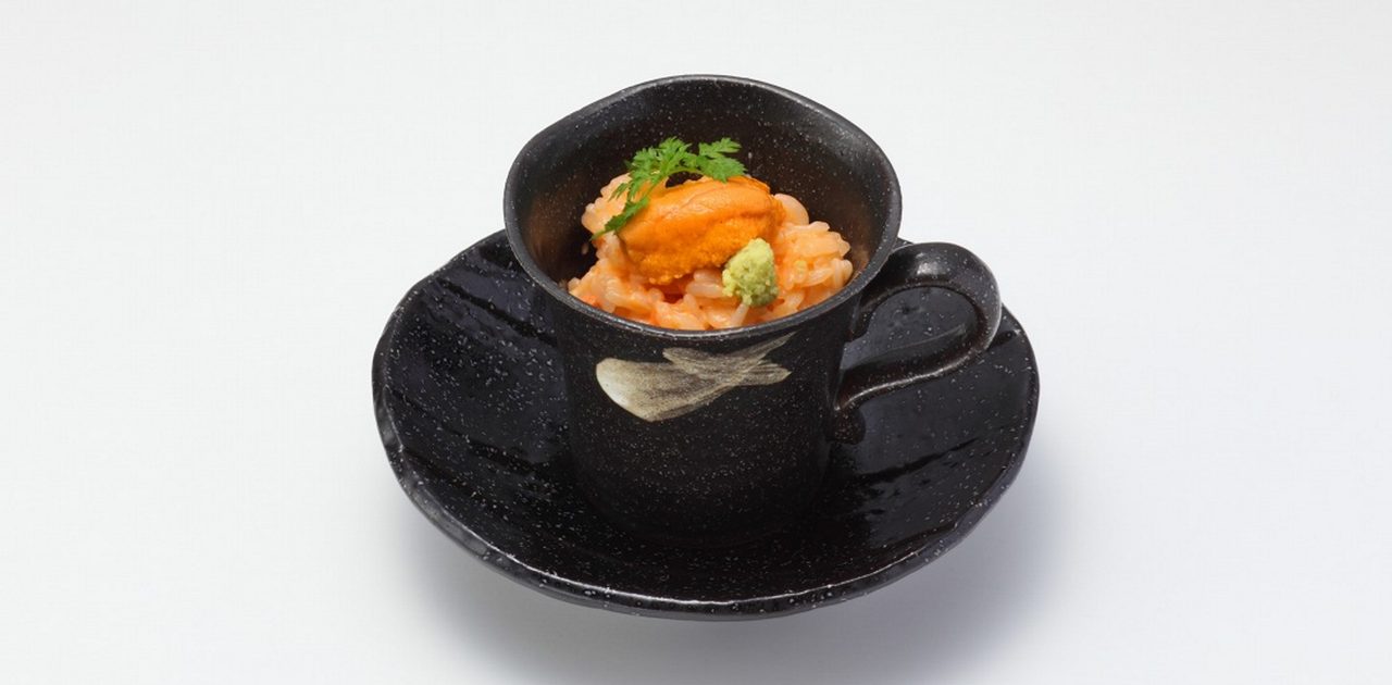 画像: うにのリゾット(250円) ◇濃厚な「うに」を一人占め!ちょっと贅沢リゾットを気軽に楽しんでいただきたい!そんな想いでご用意しました。カップで召し上がれる創作料理です。