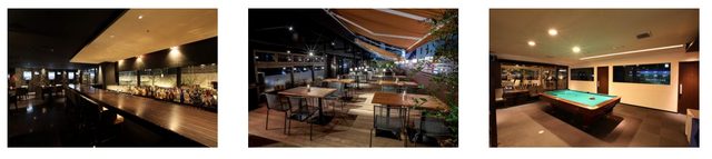 画像: - Amusement & Season Dining - 赤坂見附駅から徒歩1分。ビリヤード、ダーツ、カラオケ、シミュレーションゴルフと2フロアのテラス席を完備したアミューズメント&シーズンダイニング。春には桜、秋は紅葉と、シーズンごとに季節感を愉しめるテラス席が人気です。ルーフ付きなので天候を気にせずご利用可能。VIPテラス席はカラオケ&ダーツ個室が一緒にご利用いただける、当店自慢のプライベートスペース。親しいお仲間だけでアミューズメントBBQはいかがでしょうか。テラスでお腹を満たした後は、ビリヤード、ダーツ、カラオケ、シミュレーションゴルフで二次会を。気の合う仲間と食べて飲んで語り合う、大切な時間を演出致します。