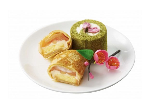 画像: ■ひなまつりアソート ホワイトチョコ生クリームを巻いた抹茶ホワイトロールと、国産モモをクレープ記事で包んだ桃のクレープ包みのアソートです。