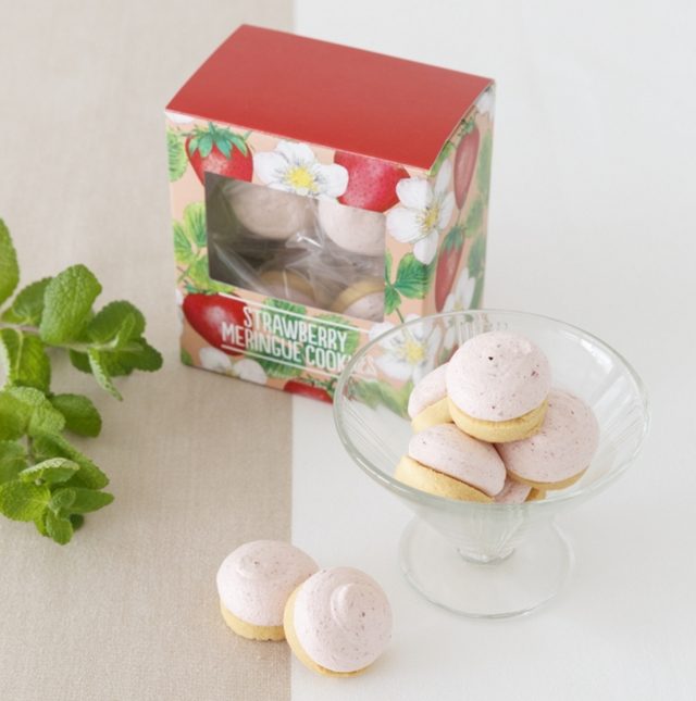 画像: ■商品名:苺のメレンゲクッキー ■価格:864円(税込) ■販売開始:2月15日(月) ■商品説明:アーモンドクッキーと苺味のメレンゲの、軽やかな2つの食感が魅力のクッキーです。