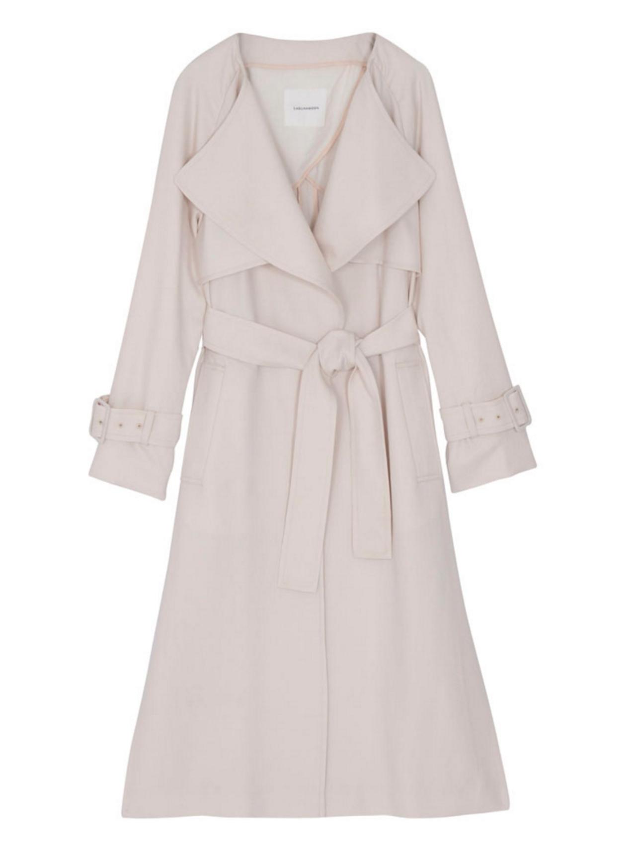 画像: ドレープラペルLONGトレンチコート WHITE