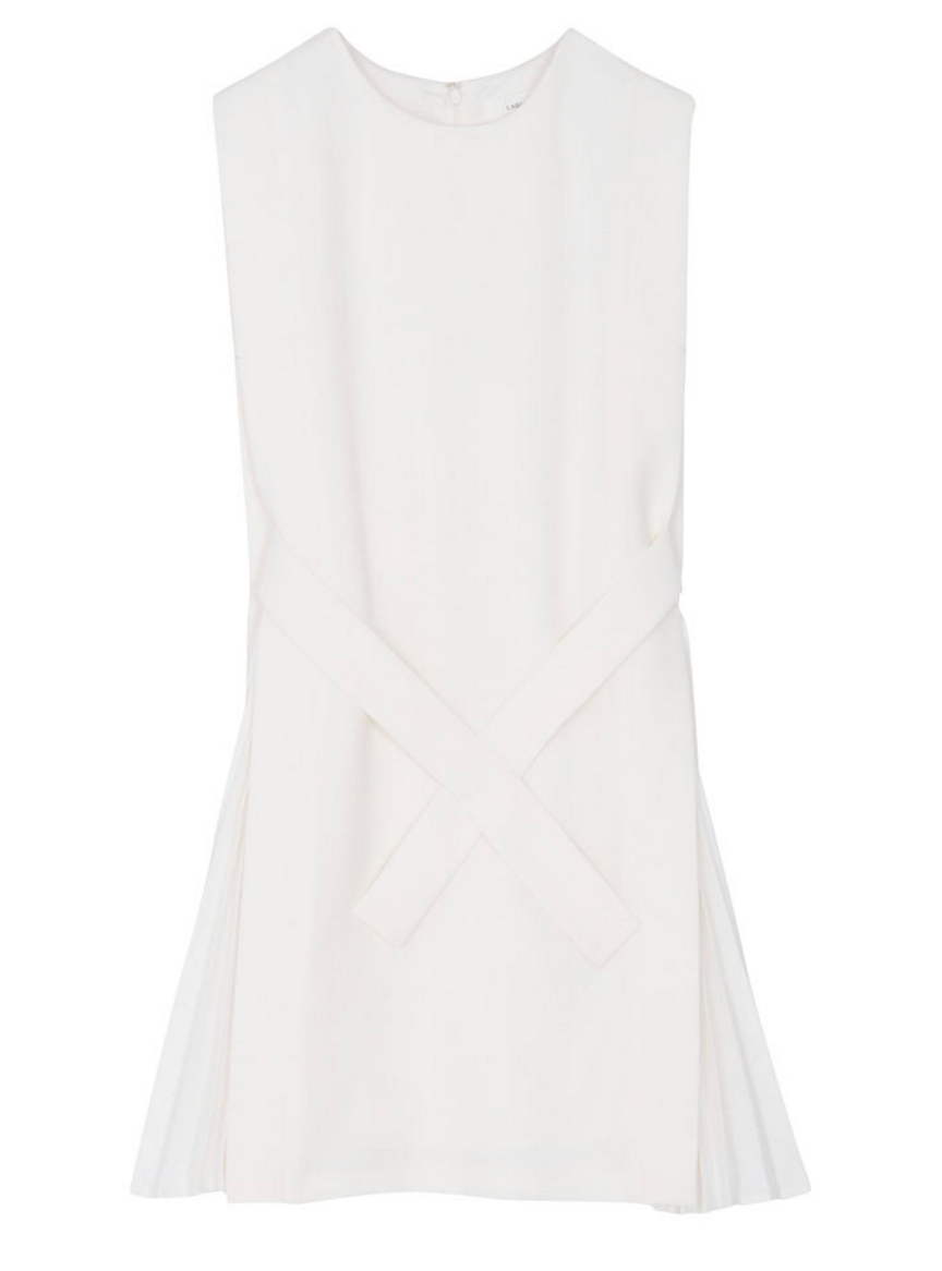 画像: サイドプリーツAラインワンピース WHITE