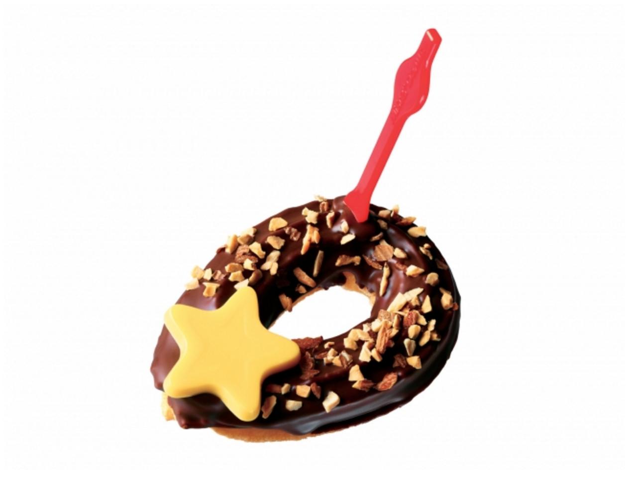 画像: ●キュートポップ　ミニチョコチュロ 外側がカリッとした食感のチュロ生地をチョコでコーティング。ローストアーモンドと星型チョコでデコレーションしました。