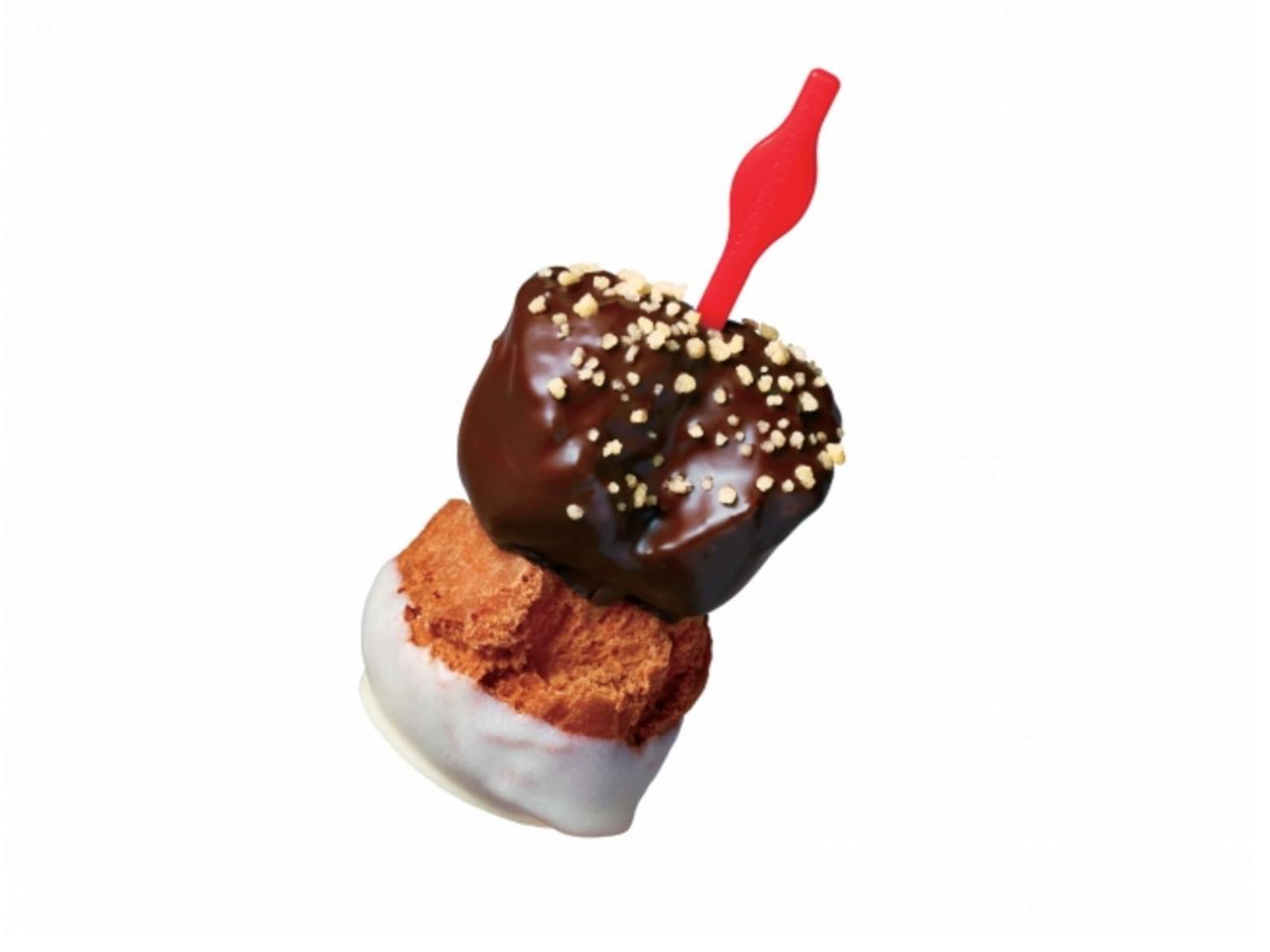 画像: ●キュートポップ　ミニオールドチョコ サクサクとした食感のオールドファッション生地をチョコとホワイトチョコでコーティング。カリカリとした食感のゴールデントッピングでデコレーションしました。