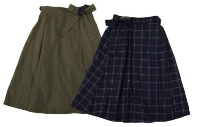 画像: ■リバーシブル巻きスカート カラー:カーキ×ウィンドウペンチェック サイズ:M・L 価格:1,900円