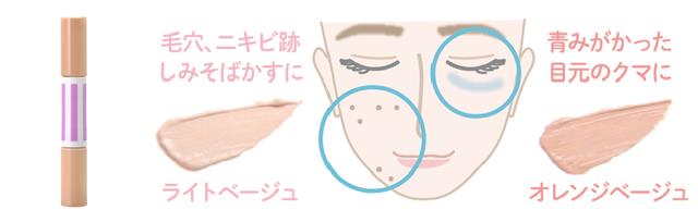 画像: お肌のトラブルは無かったことに!ストロボコンシ―ラー。しっとりとしたテクスチャーが肌にぴったり吸いつき、気になる部分をしっかりカバーします。ライトベージュ・オレンジベージュの2色をお悩み別に使い分けができ、2色混ぜ合わせれば自分の肌にしっかりあったコンシ―ラーに。