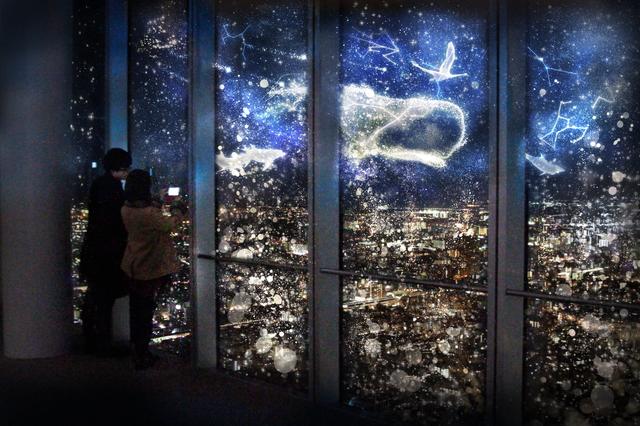 画像: 2.旅の始まり 星座の動物達との星空の旅を描きます。星屑で描かれた星座の動物たちが夜空に輝きを放ち、幻想的な星の世界へと誘う、旅の始まりです。