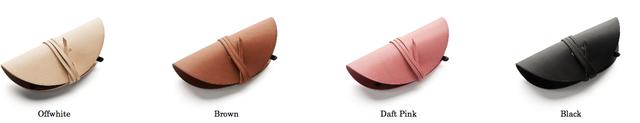 画像: 製品名 :Pouch Pals サングラスケース 材質 :イタリアンレザー カラー :オフホワイト、ブラウン、 ダフトピンク、ブラック 重量 :45g サイズ :17.0×7.0×4.0(cm) 価格 :¥10,000(税別)