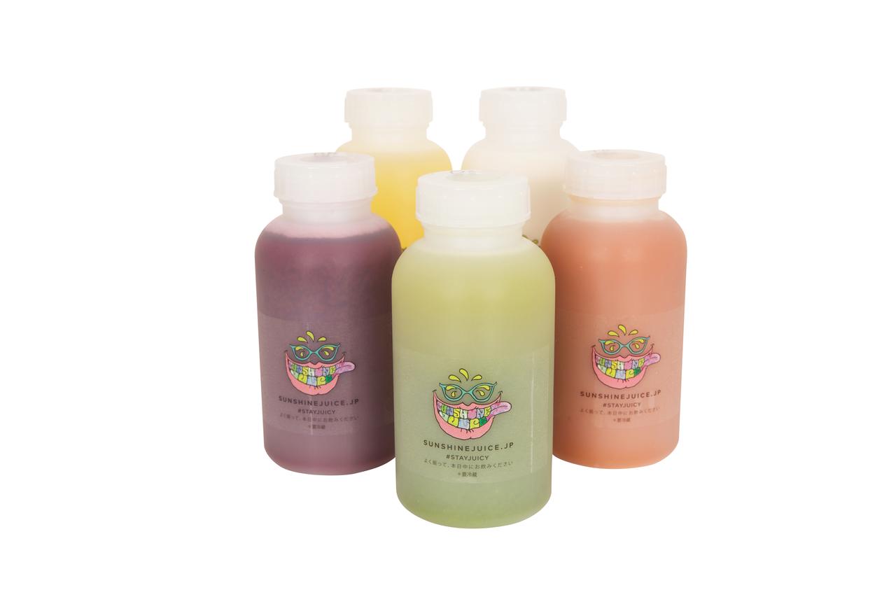 画像: ●カラダをデトックス!サンシャインジュース特製コールドプレスジュース 600yen 女性に大人気のコールドプレスジュースを、人気店サンシャインジュースとコラボ。最高の状態で各種コールドプレスジュースをお楽しみいただけます。