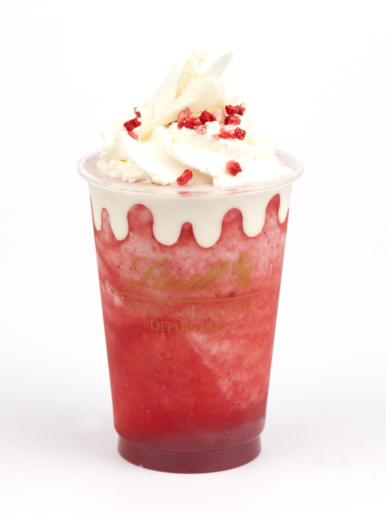 画像: リンツ ホワイトチョコレートストロベリーアイスドリンク(銀座店以外)