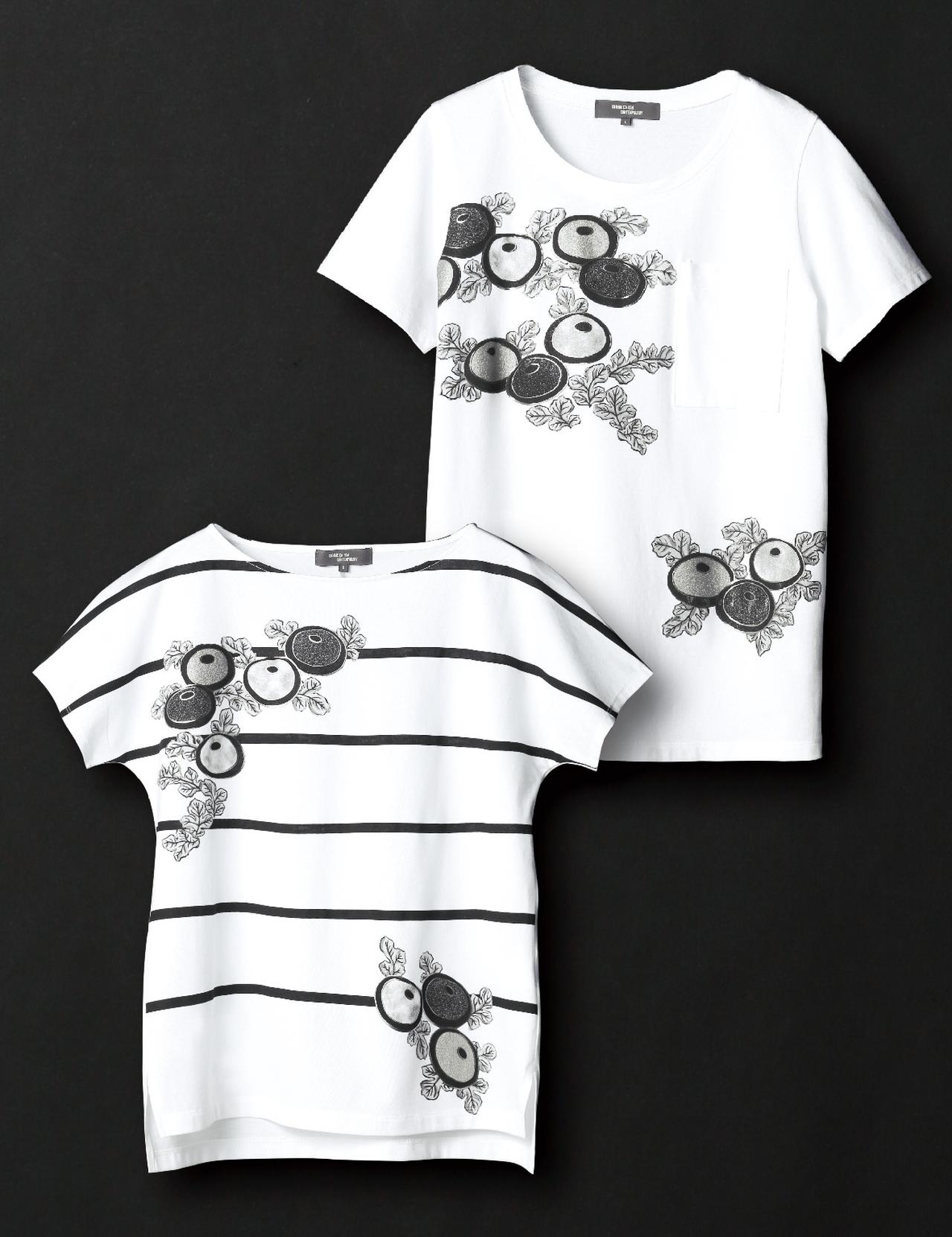 画像: 肩衣の光琳菊文様(こうりんぎくもんよう)をTシャツのモチーフに。