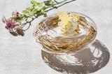画像: <2品目:草原の中で> チーズを使ったしょっぱいパルフェ「草原の中で」。サクサクしたクランブルにクレメ・ダンジュ、リコッタチーズのソルベをあわせました。ホエイの酸味を生かし、塩味で仕立てた、夏にふさわしいさっぱりした味わいです。