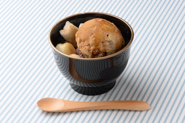 画像: ミキシンミクスリーム「深煎りほうじ茶アイスのあんみつ椀」630円