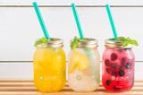 画像: 《ノンアルコール生絞りスカッシュ》 お酒が飲めない方には、こちらがおススメ。たっぷり果肉の入った爽やかなスカッシュは、バリエーション豊かに全8種類ラインナップ。フルーツジャーに入った思わず写真に撮りたくなる可愛さもポイントです!