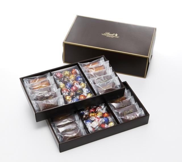 画像: ●焼き菓子ギフトボックス(フィナンシエ4種20個、リンドール7種40個) フィナンシエ ナチュール 8個 フィナンシエ ショコラ 4個 フィナンシエ ショコラ オランジュ 4個 フィナンシエ ショコラ フランボワーズ 4個 リンドール 7種40個 10,800円(税込)