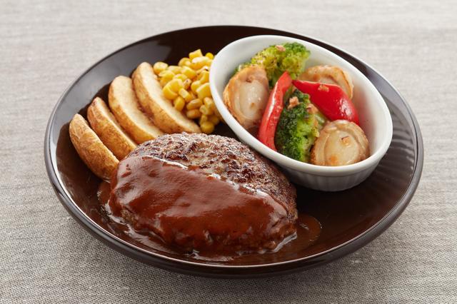 画像: 陸奥湾産帆立と野菜のグリル&ハンバーグ 1,099円