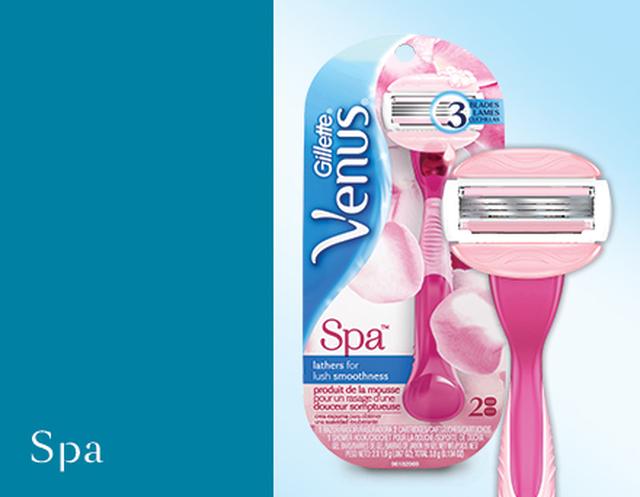 画像: ジレットヴィーナス スパ(Gillette Venus SPA) ジレットヴィーナス センシティブ(Gillette Venus Sensitive) いずれも主力製品「ジレットヴィーナス スワール」に次ぐ、主要ラインナップです。ソープ付きでカンタンにシェービングができる低価格帯の「ジレットヴィーナス スパ」と、乾燥肌にも優しい剃り心地で秋冬シーズンにおすすめの「ジレットヴィーナス エンブレイス センシティブ」。