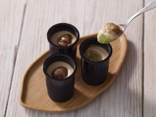 画像: 宇治抹茶と和栗の濃厚な風味が楽しめるシャンティに、イタリア栗をトッピング。 底のほろ苦いカラメルソースがアクセント。1つでご満足いただける、濃密なスイーツです。 ■価格:1,782円(税込) ■内容量:3本入り ■販売期間:2018年1月5日(金)まで