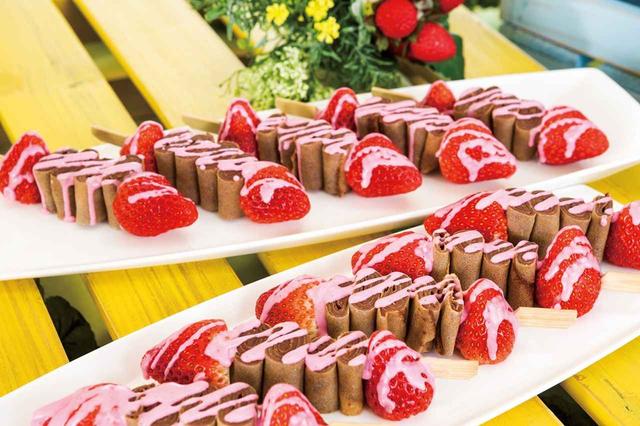 画像: ストロベリーとチョコレートのブロシェット
