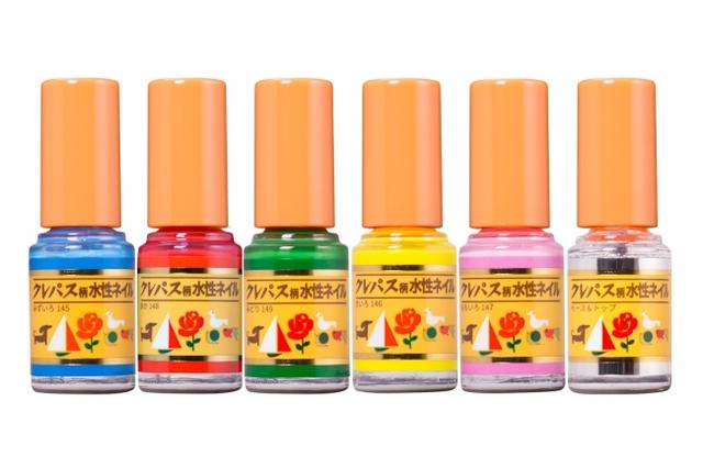 画像: 商品名:クレパス柄水性ネイル(Aセット) VIVIDカラー5色+トップ&ベースコート 販売価格:3600円(税抜) 内容量:各2.2ml