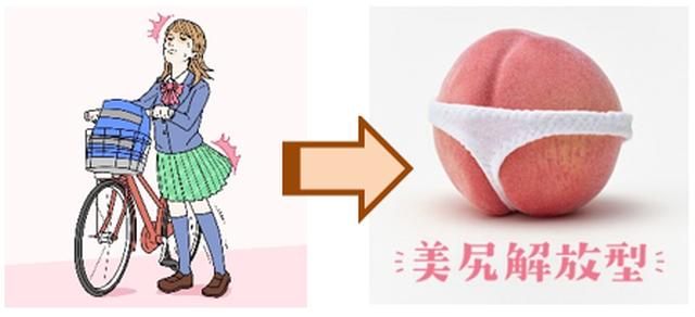画像: ■自転車から降りた時 美尻解放型 ほぼ丸出しで凄みを感じる状態。自転車から降りた時によく食らう。