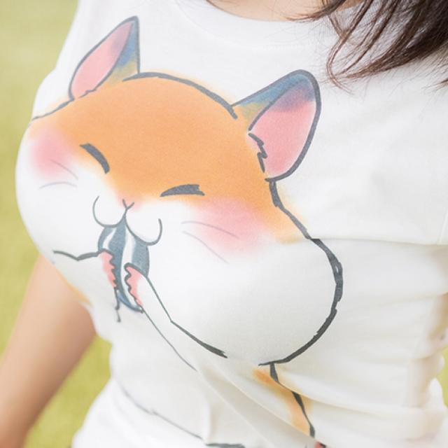 画像4: けしからんほど"ほおぶくろ"をパンパンにした幸せそうなハムスターTシャツ