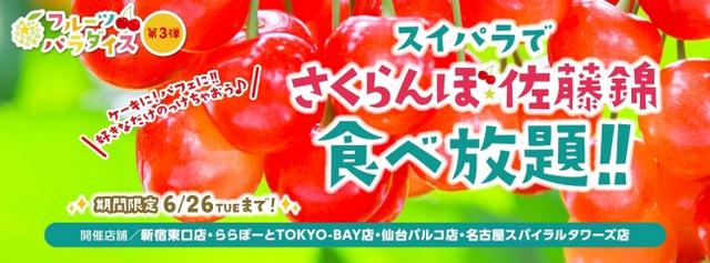 画像2: フルーツパラダイス第3弾『さくらんぼ佐藤錦食べ放題』開催