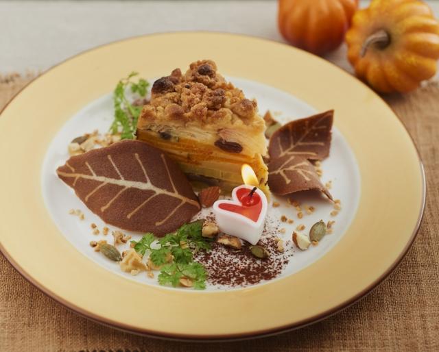 画像: ラッキィズ・カフェ 野菜とりんごを皮ごと薄くスライスした、旬をまるごと味わえるミルフィーユです♪