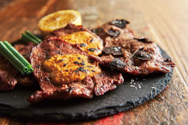 画像: ・肉BISTROのタン塩 1,280円(税抜) ねぎ・ウニ・トリュフを乗せた最高級の組み合わせ。