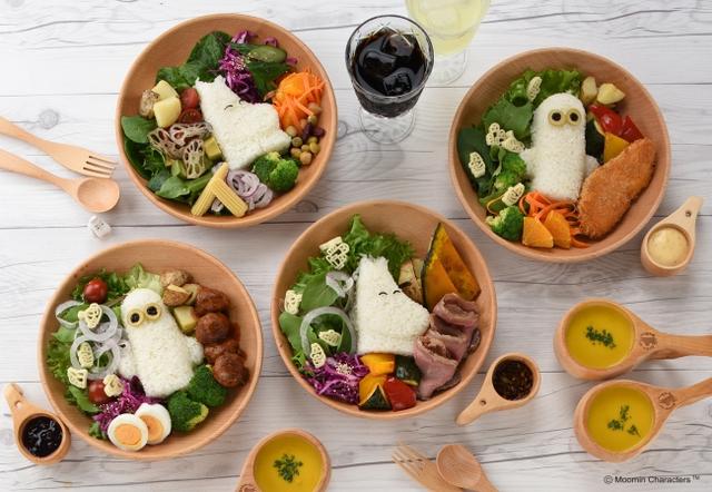 画像: 8 月9 日「ムーミンの日」を記念した9 日間だけのスペシャルランチメニュー! メインの具材はベジタブル、フィッシュフライ、ミートボール、ローストビーフの4 種が選べ、ライスのキャラクターも「ムーミン」と「ニョロニョロ」がお選び頂けます