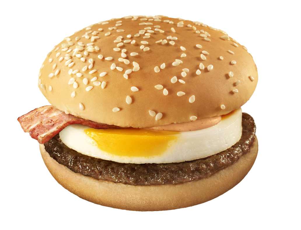 画像2: "バター香る金色バンズ"と"とろける金色厚切チーズ"の「金の月見バーガー」新登場!