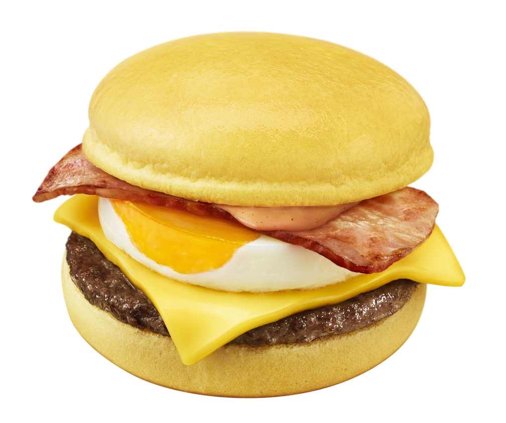 画像4: "バター香る金色バンズ"と"とろける金色厚切チーズ"の「金の月見バーガー」新登場!