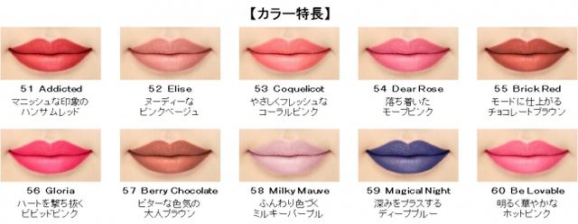 画像: キス ヴェールリッチルージュ マット SPF10 PA+ 全10色 3.7g 各¥1,620 (税抜¥1,500)