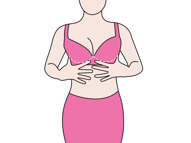 画像: ⑥ワイヤーのカーブをバスト付け根にしっかり合わせます。