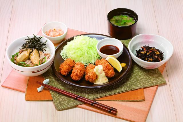 画像: 牡蠣づくし!カキフライと牡蠣の漬けご飯和膳 1,099円