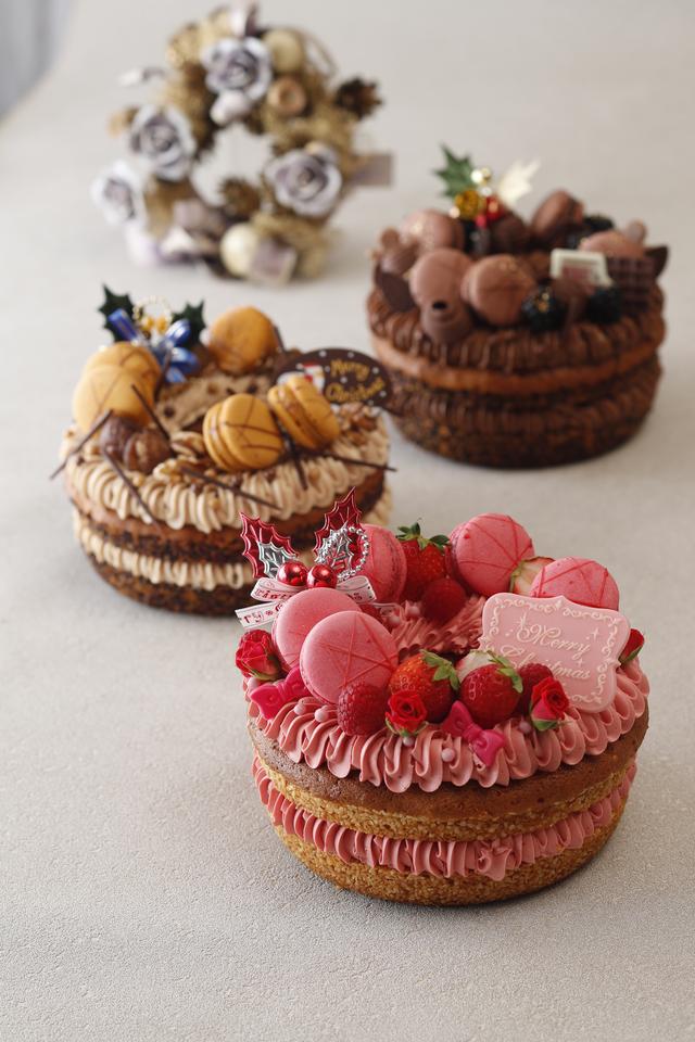 画像: リースケーキコレクション、マロン、ショコラ、ルージュ 各7.600円(税別)