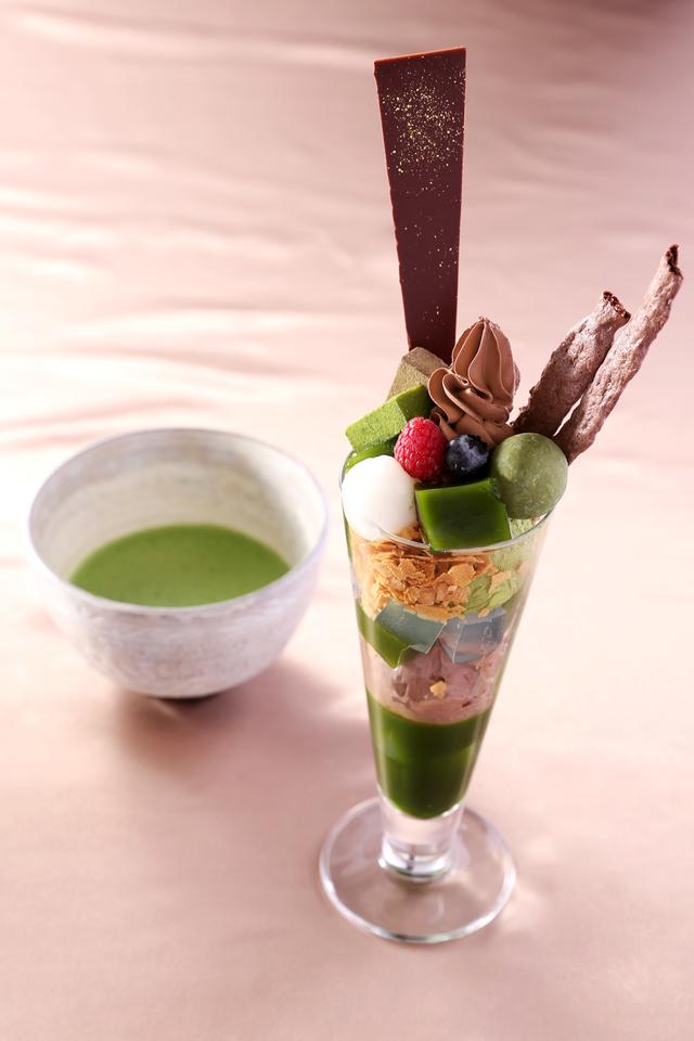画像: 「抹茶チョコレートパフェ ドリンクセット」