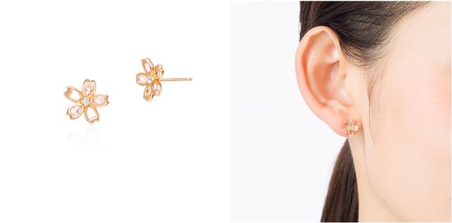 画像: K10PG/Rose Quartz Pierce ¥28,000+Tax