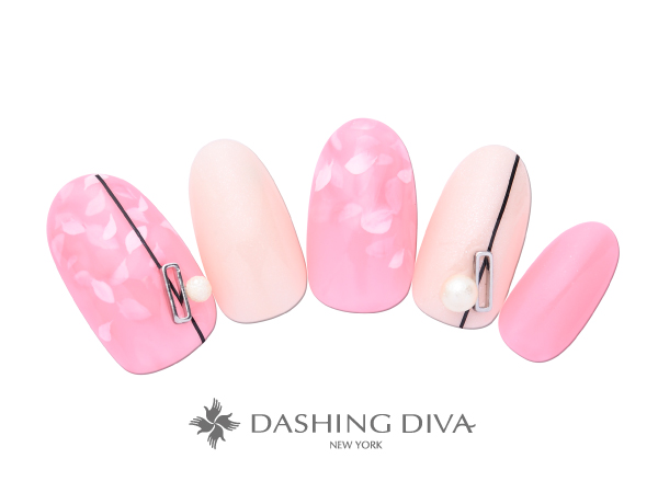 画像: 奥行のある花びらアートにブラックラインでクールさをプラス