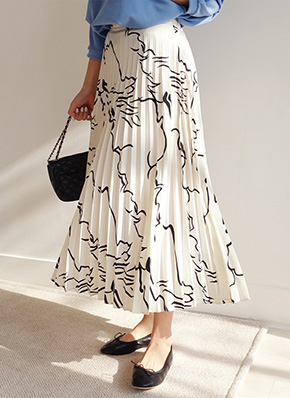 画像: [DHOLIC] ユニークパターンプリーツスカート・全2色|レディースファッション通販 DHOLICディーホリック [ファストファッション 水着 ワンピース]