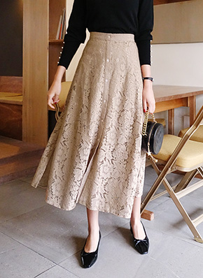 画像: [DHOLIC] ボタンレースフレアスカート・全3色|レディースファッション通販 DHOLICディーホリック [ファストファッション 水着 ワンピース]