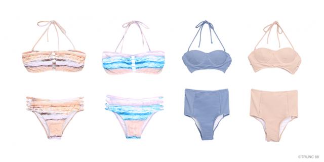 画像: 左)Marin Marble Swimwear ¥9,720 右)Pleating Cup Swimwear ¥10,800