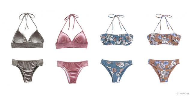画像: 左)Thicc Velor Swimwear ¥9,720 右)Flower Ruffle Swimwear ¥9,720
