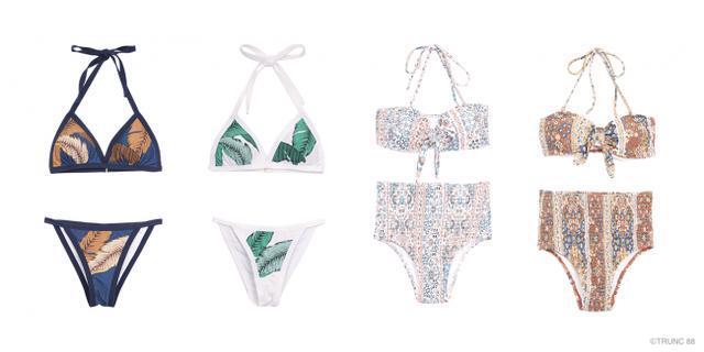画像: 左)Leaf Triangle Swimwear ¥9,720 右)Moroccan Halter Swimwear ¥9,720