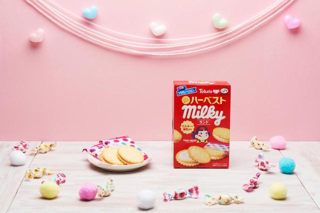 画像3: 夢のコラボレーション♪ミルキーの練乳使用!「キャラメルコーン・ミルキー味」「ハーベストミルキーサンド」新発売